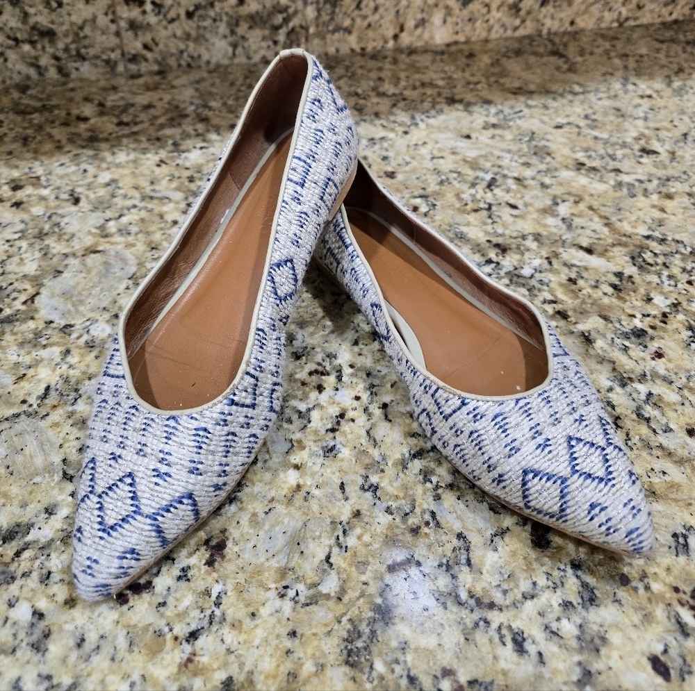 Sundance Calli Flats Woven Pointed Toe Made in Spain EU Size 38 US Size 7.5-8